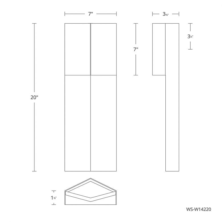 Image 3 Dusk 20" High Black and Dark Walnut LED Outdoor Wall Light more views