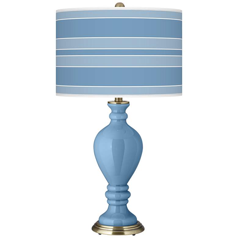 Image 1 Dusk Blue Bold Stripe Civitia Table Lamp