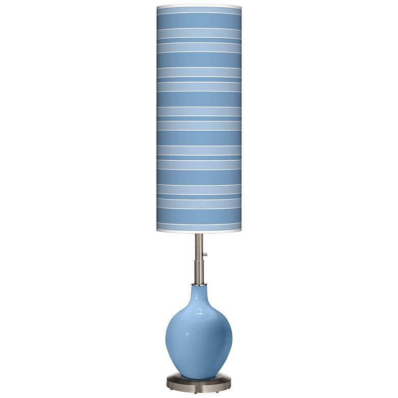Image 1 Dusk Blue Bold Stripe Ovo Floor Lamp