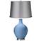 Dusk Blue - Satin Light Gray Shade Ovo Table Lamp