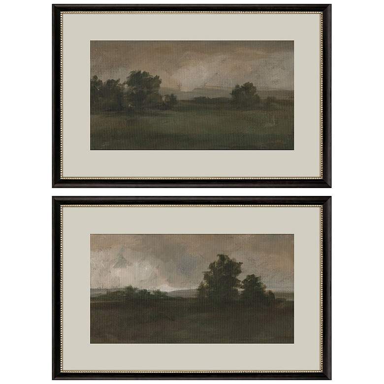 Image 1 Dusk Panoramic Vista 34"W x 22"H Framed Art Set of 2