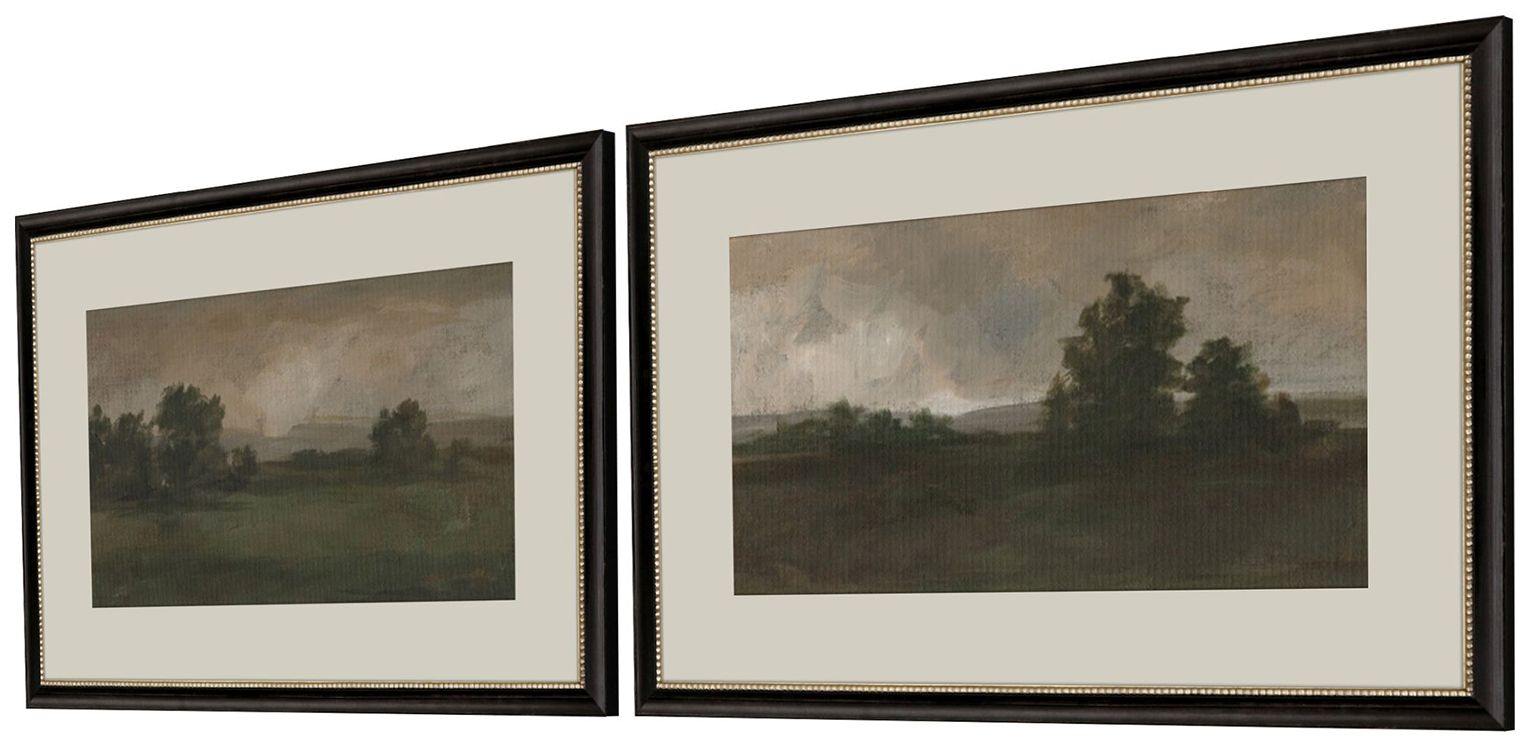 Image 3 Dusk Panoramic Vista 34"W x 22"H Framed Art Set of 2 more views