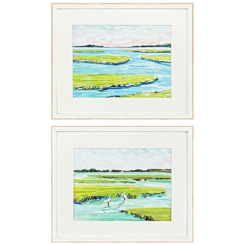 Image 1 Dusky Marsh 21"W x 17"H Framed Wall Art Set of 2