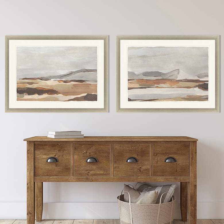 Image 1 Dusky Mountain 35" Wide 2-Piece Giclee Framed Wall Art Set