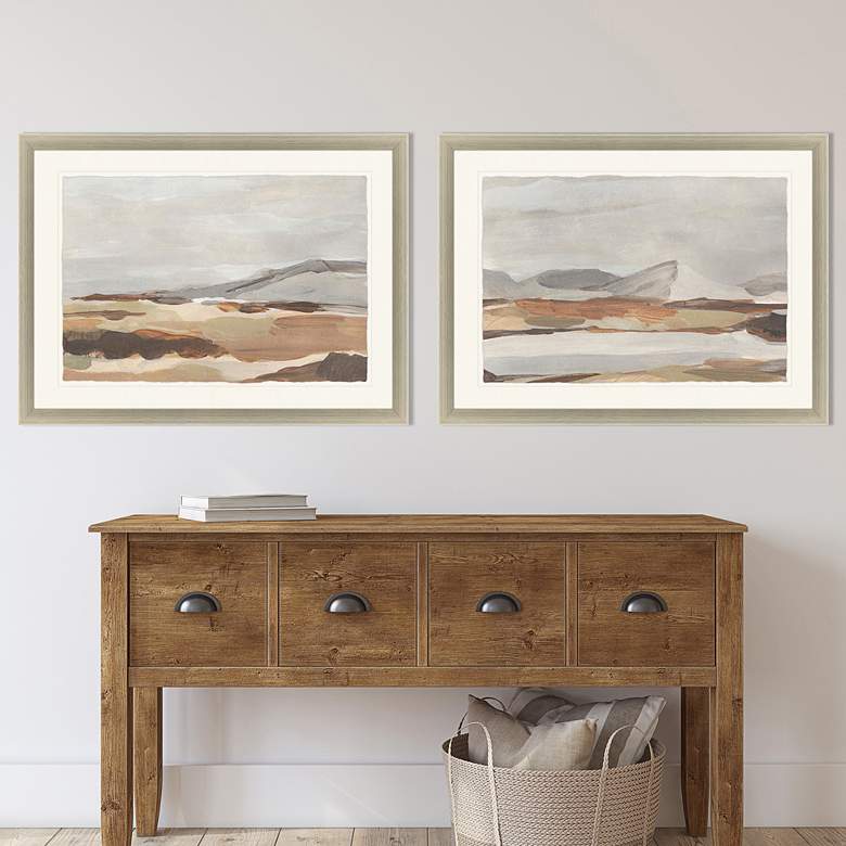 Image 1 Dusky Mountain 35 inch Wide 2-Piece Giclee Framed Wall Art Set