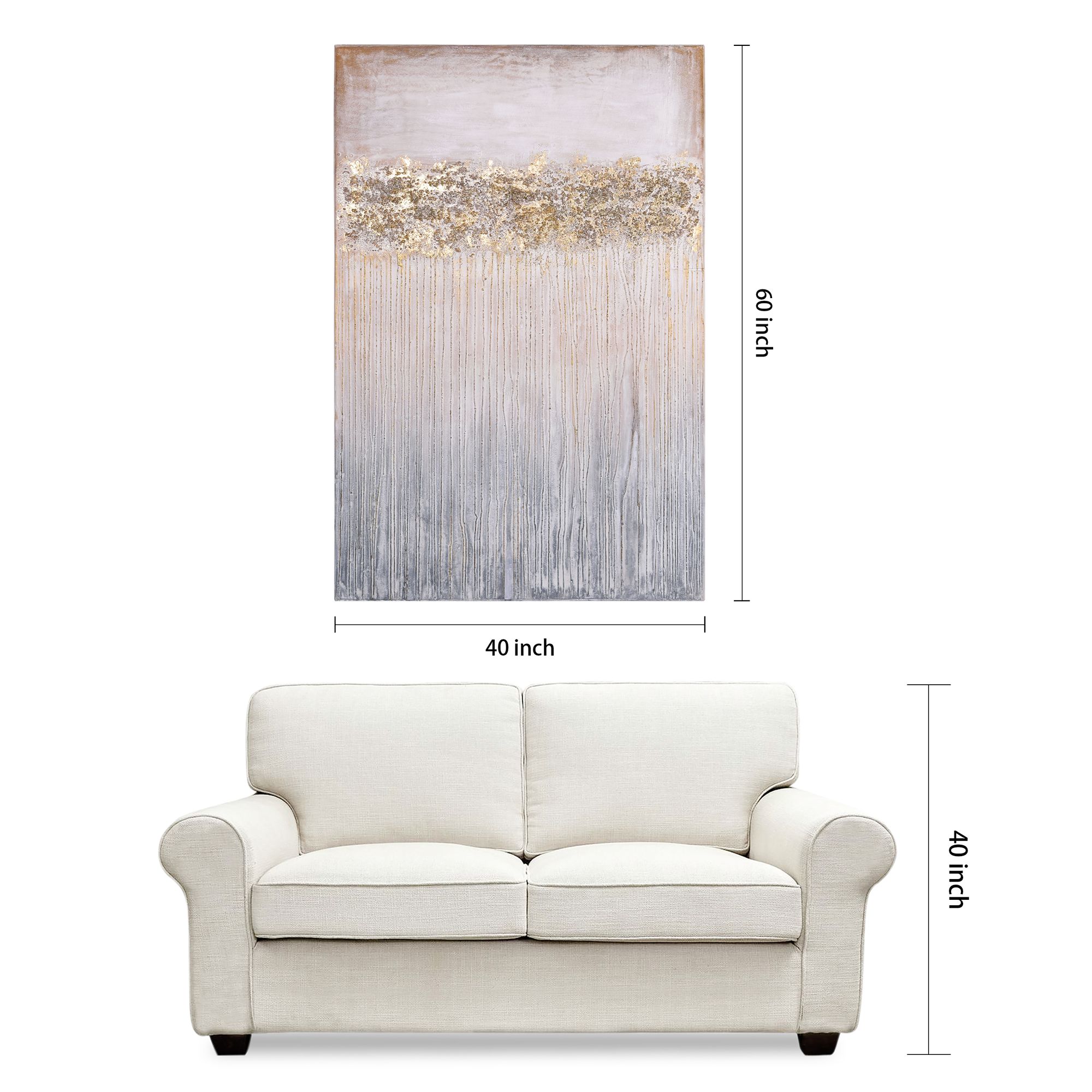 Dust 60" High Textured Metallic Canvas Wall Art