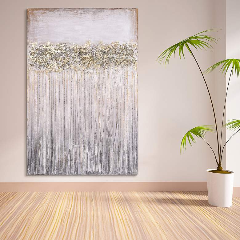 Image 6 Dust 60 inch High Textured Metallic Canvas Wall Art more views