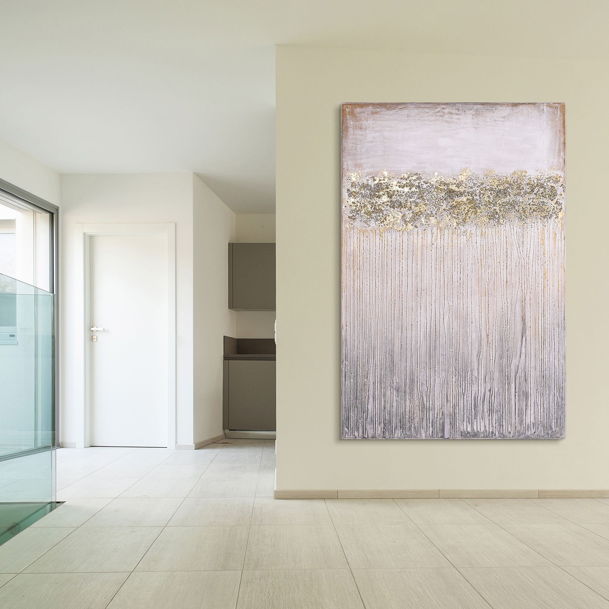 Dust 60" High Textured Metallic Canvas Wall Art