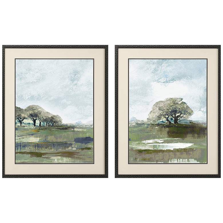 Image 1 Dusty Blue Sky 24"W x 30"H Framed Art Set of 2
