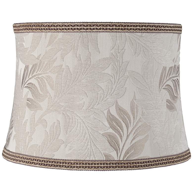 Image 1 Dusty Gray Floral Drum Lamp Shade 15x17x12 (Spider)