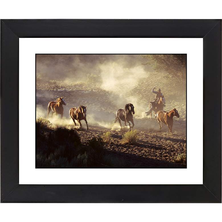 Image 1 Dusty Roundup Black Frame Giclee 23 1/4 inch Wide Wall Art