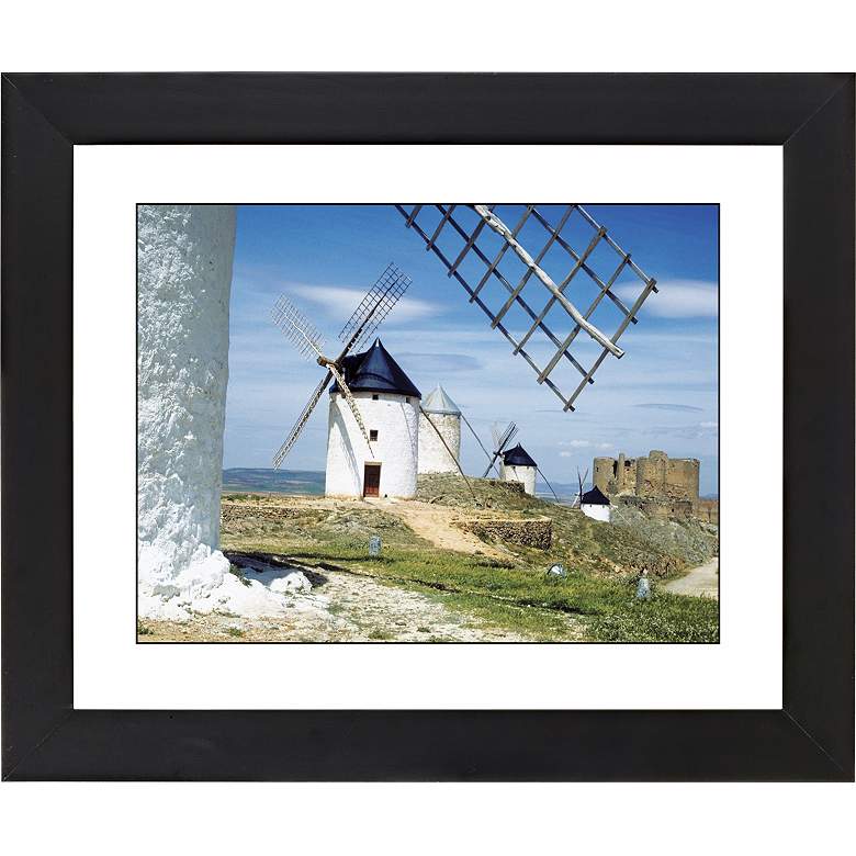 Image 1 Dutch Windmills Black Frame Giclee 23 1/4 inch Wide Wall Art