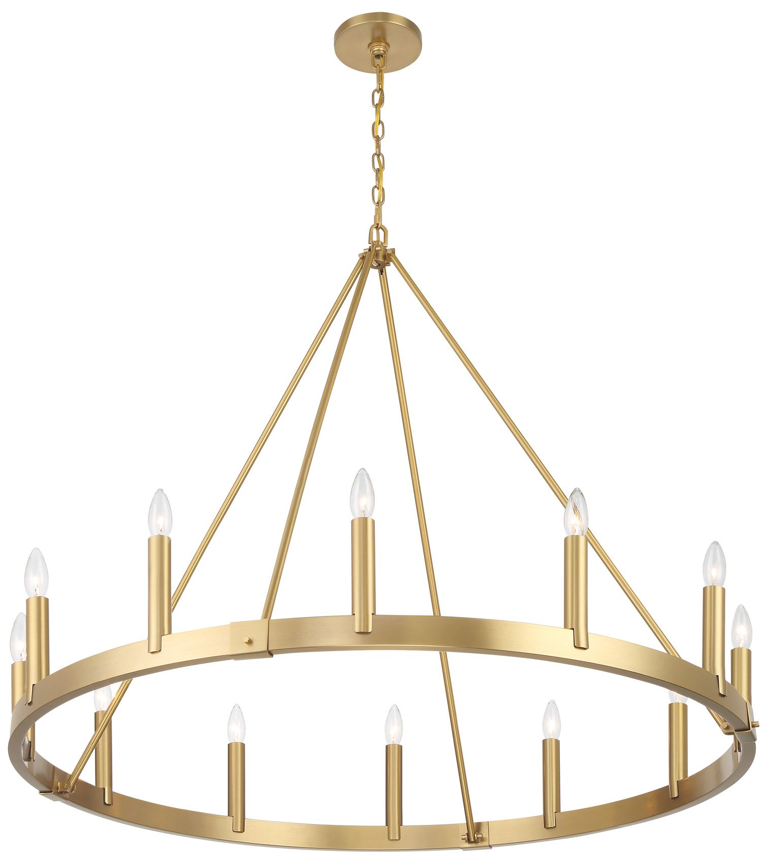 Image 2 Dutton 42 3/4" Wide Signature Brass 12-Light Chandelier more views