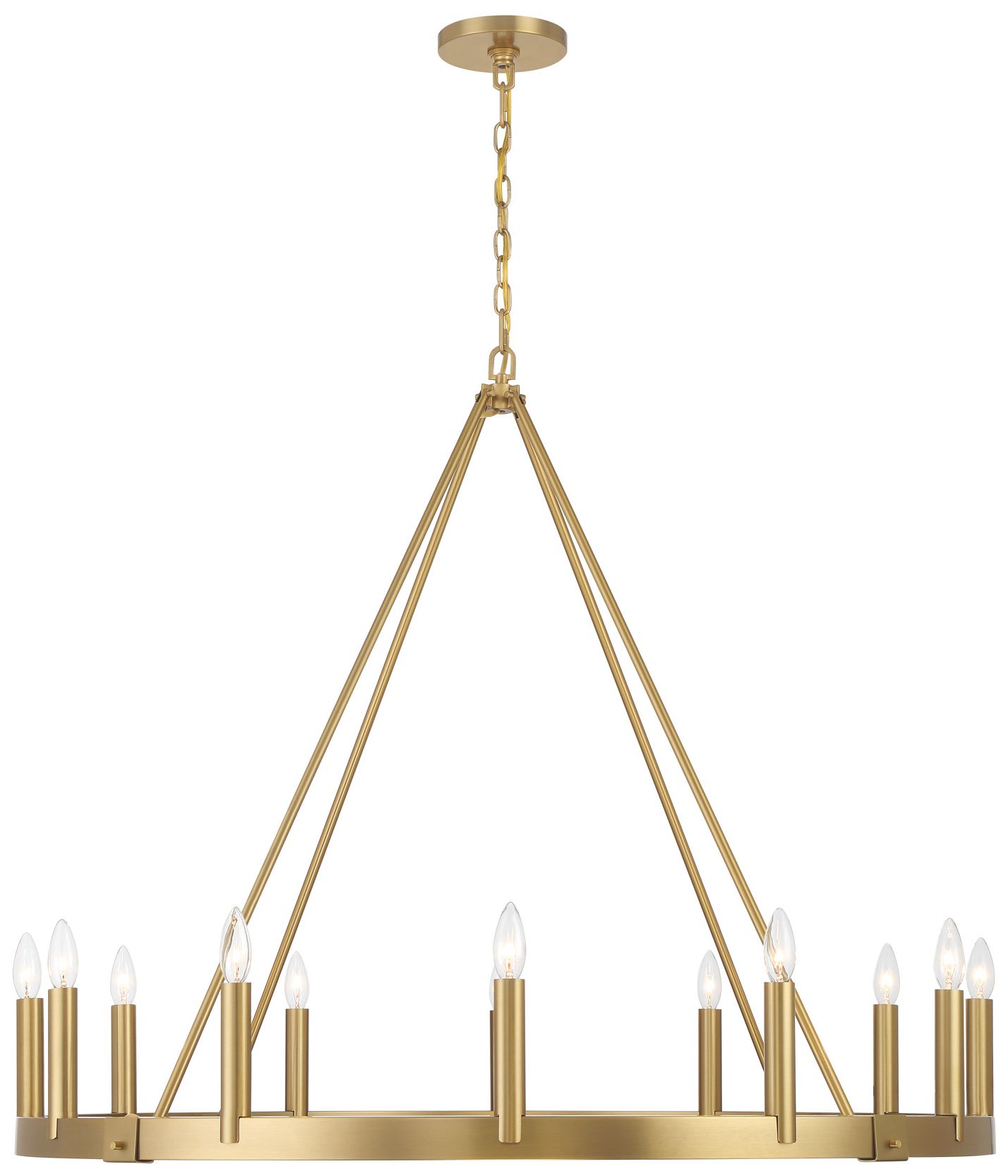 Image 4 Dutton 42 3/4" Wide Signature Brass 12-Light Chandelier more views