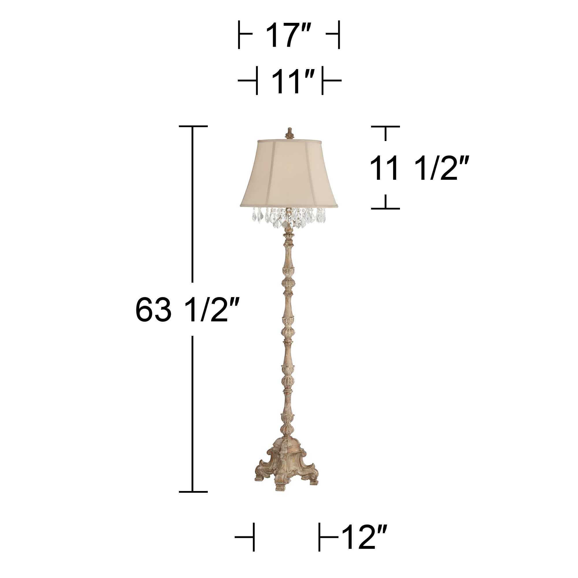 Duval French Crystal Candlestick Floor Lamp 7J447 Lamps Plus