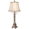 Duval French Crystal Table Lamp with Brown and Gold Trim