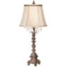 Duval French Crystal Table Lamp with Gold and Black Trim