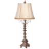 Duval French Crystal Table Lamp with Gold and Rust Trim