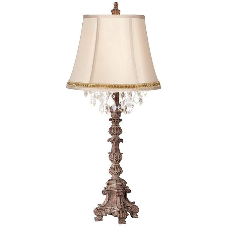 Image 1 Duval French Crystal Table Lamp with Two Tone Braid Trim