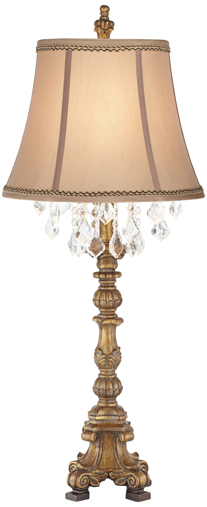 Image 2 Duval Gold Crystal Table Lamp with Twist Scroll Trim
