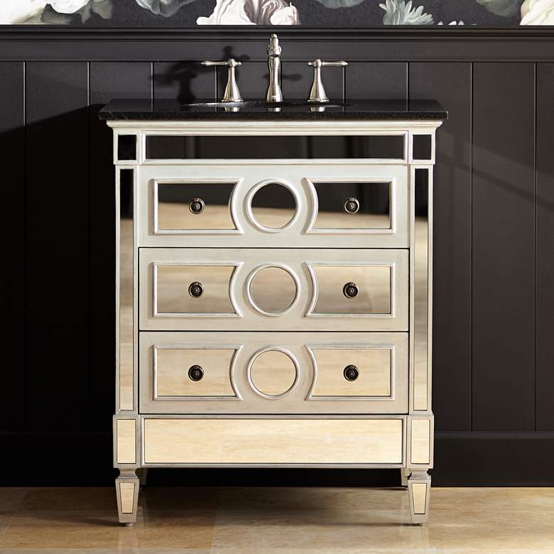 Image 1 DuVall 30" Wide Mirrored Single Sink Vanity