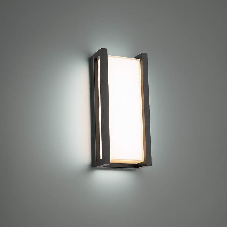 Image 1 dweLED Axel 14" High Black Finish Modern LED Outdoor Wall Light