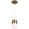 dweLED Banded 5" Wide Aged Brass and White LED Mini Pendant