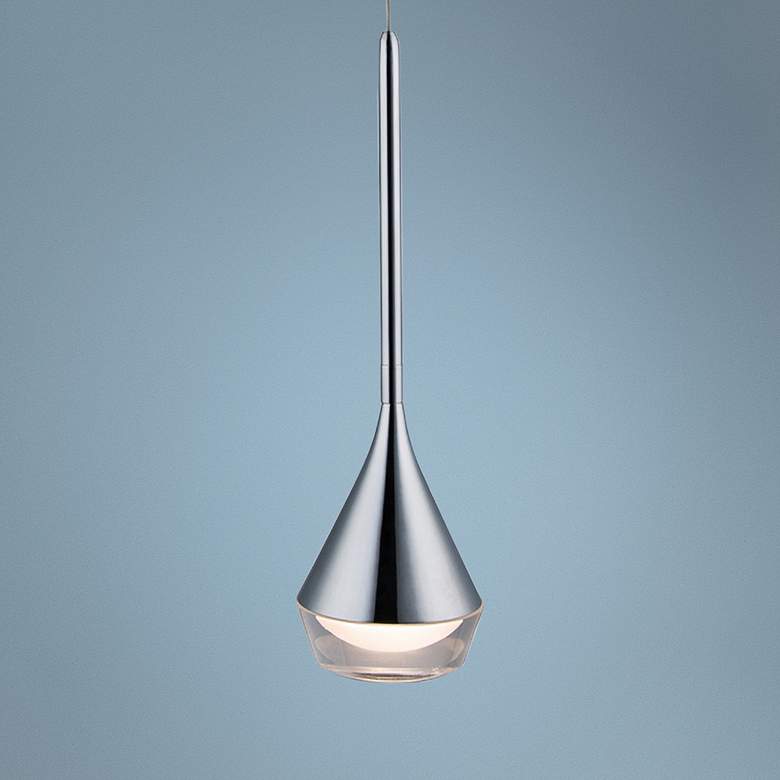 Image 1 dweLED Blast Off 3 3/4" Wide Chrome LED Mini Pendant