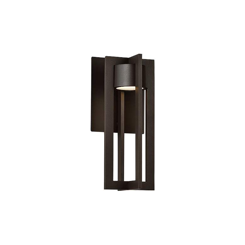 Image 1 dweLED Chamber 12" High Bronze LED Outdoor Wall Light