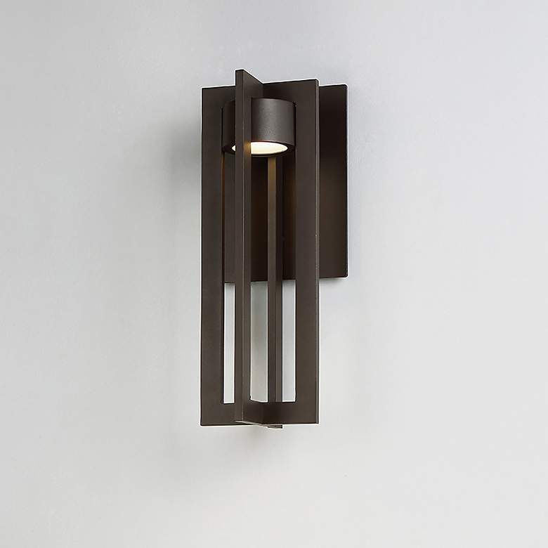 Image 1 dweLED Chamber 16" High Dark Sky Bronze LED Outdoor Wall Light