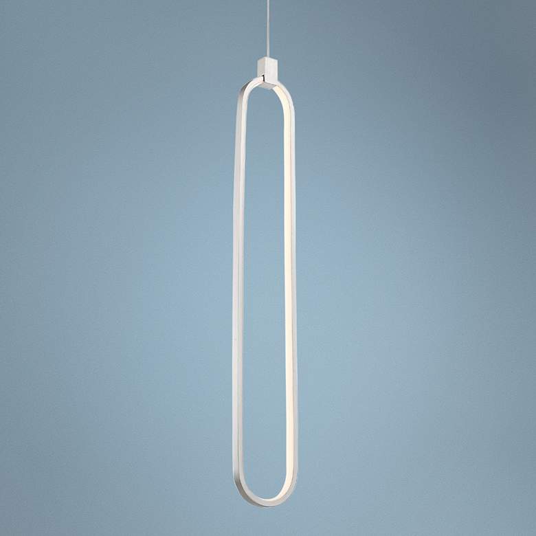 Image 1 dweLED Charmed 3 3/4" Wide Brushed Nickel LED Mini Pendant
