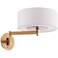 dweLED Chelsea 10.6" High Aged Brass LED Modern Swing Arm Wall Light