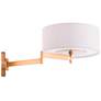 dweLED Chelsea 10.6" High Aged Brass LED Modern Swing Arm Wall Light