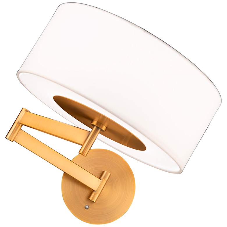 Image 5 dweLED Chelsea 10.6 inch High Aged Brass LED Modern Swing Arm Wall Light more views