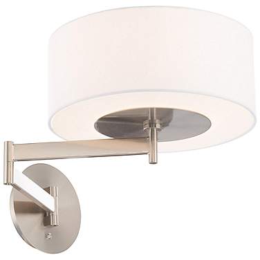 dweLED Chelsea Brushed Nickel LED Swing Arm Wall Lamp