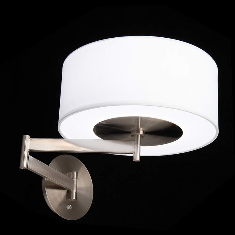 Image 5 dweLED Chelsea Brushed Nickel LED Swing Arm Wall Lamp more views