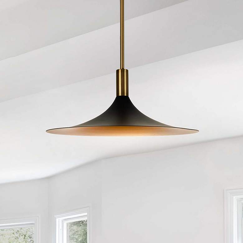 Image 1 DweLED Cochere 18" Wide Aged Brass LED Pendant Light