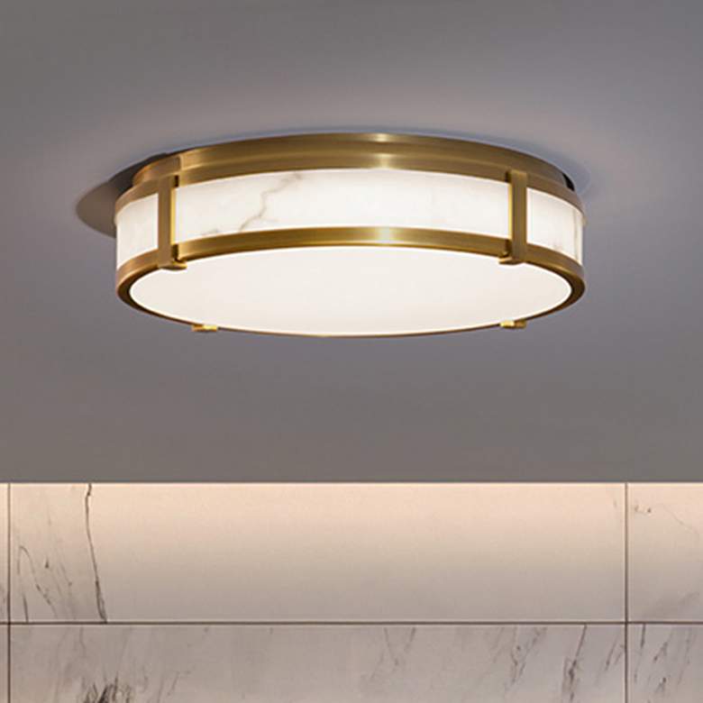 Image 2 dweLED Constantine 14" Wide Aged Brass LED Ceiling Light