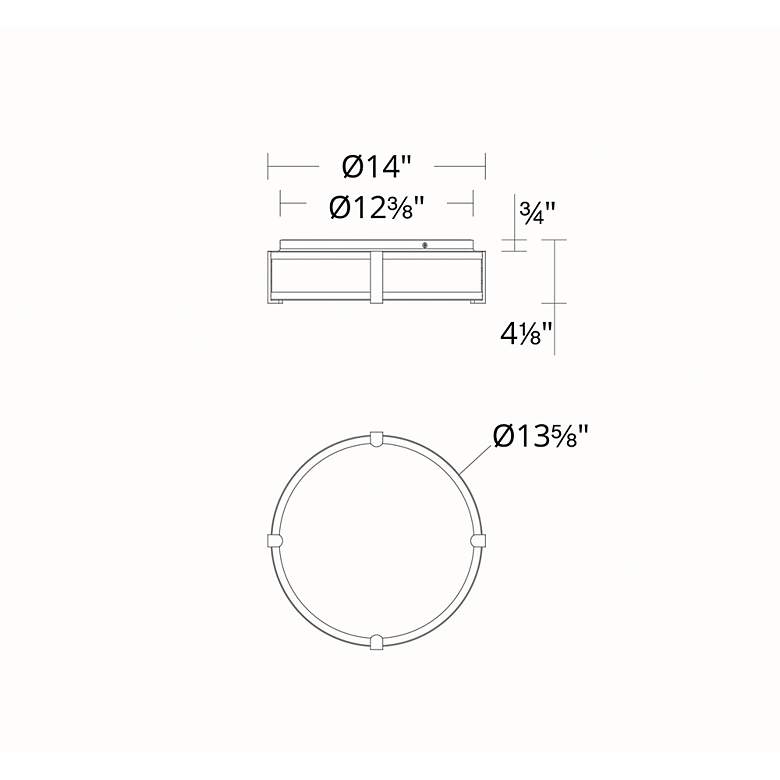 Image 5 dweLED Constantine 14" Wide Aged Brass LED Ceiling Light more views