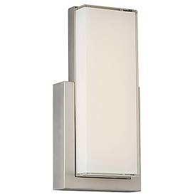 Image2 of dweLED Corbusier 15" High Satin Nickel LED Wall Sconce