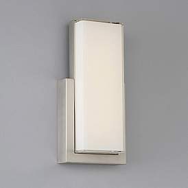 Image1 of dweLED Corbusier 15" High Satin Nickel LED Wall Sconce