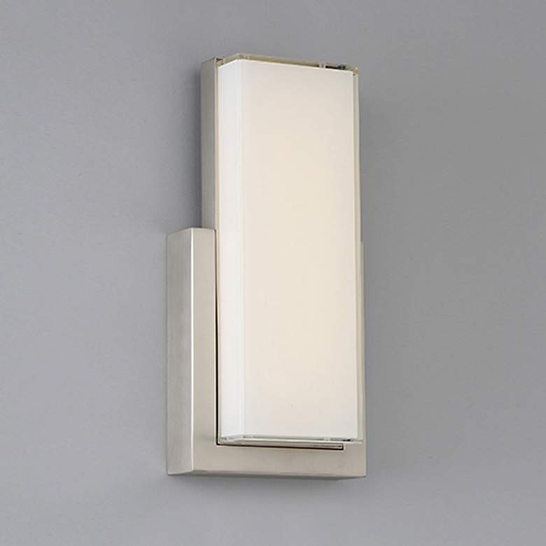 Image 1 dweLED Corbusier 15" High Satin Nickel LED Wall Sconce