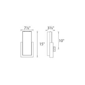 Image5 of dweLED Corbusier 15" High Satin Nickel LED Wall Sconce more views