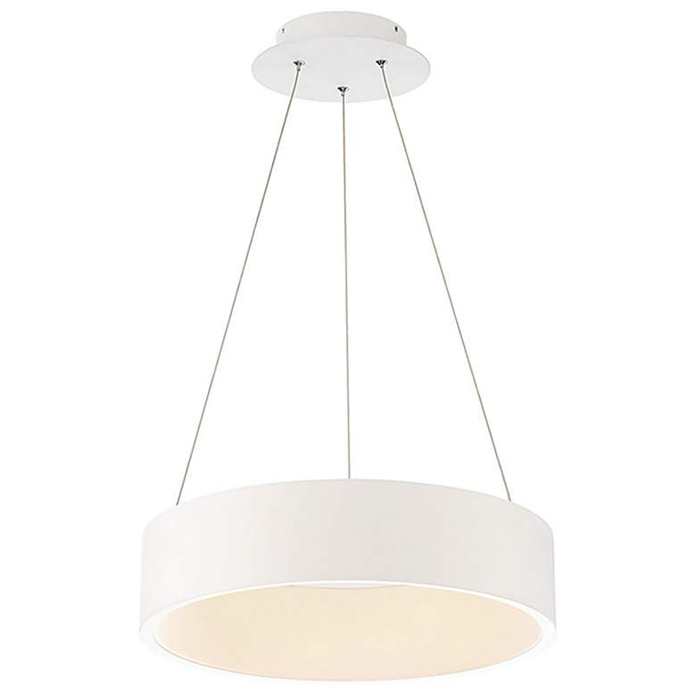 Image 1 dweLED Corso 17 3/4" Wide White LED Drum Pendant Light