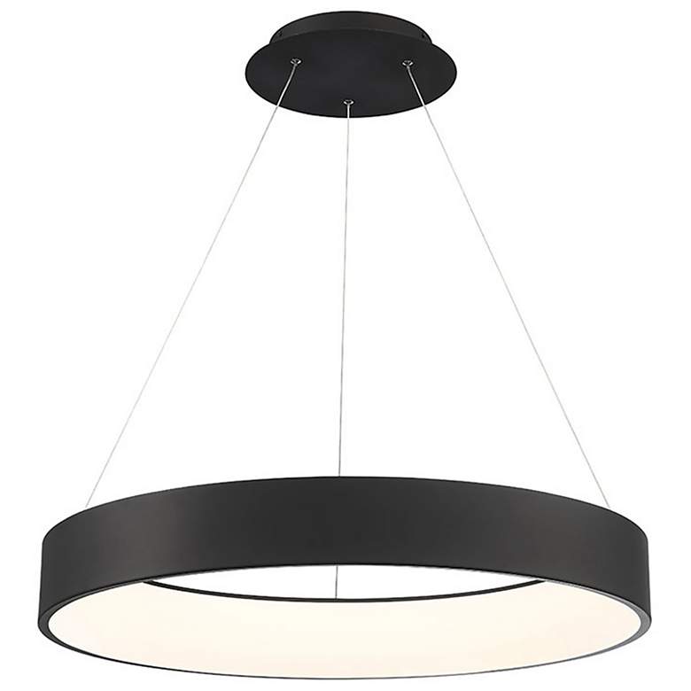 Image 1 dweLED Corso 32" Wide LED Black Ring Pendant Chandelier