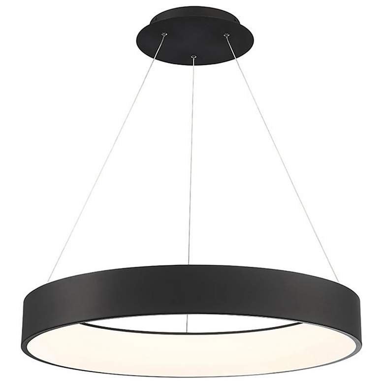 Image 1 dweLED Corso 32 inch Wide LED Black Ring Pendant Chandelier