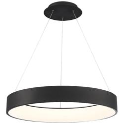 dweLED Corso 32&quot; Wide LED Black Ring Pendant Chandelier
