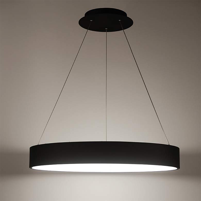 Image 2 dweLED Corso 32" Wide LED Black Ring Pendant Chandelier more views