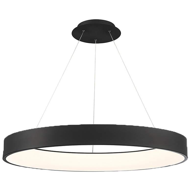 Image 1 dweLED Corso 42.5 inch Wide Black Finish Modern LED Ring Pendant