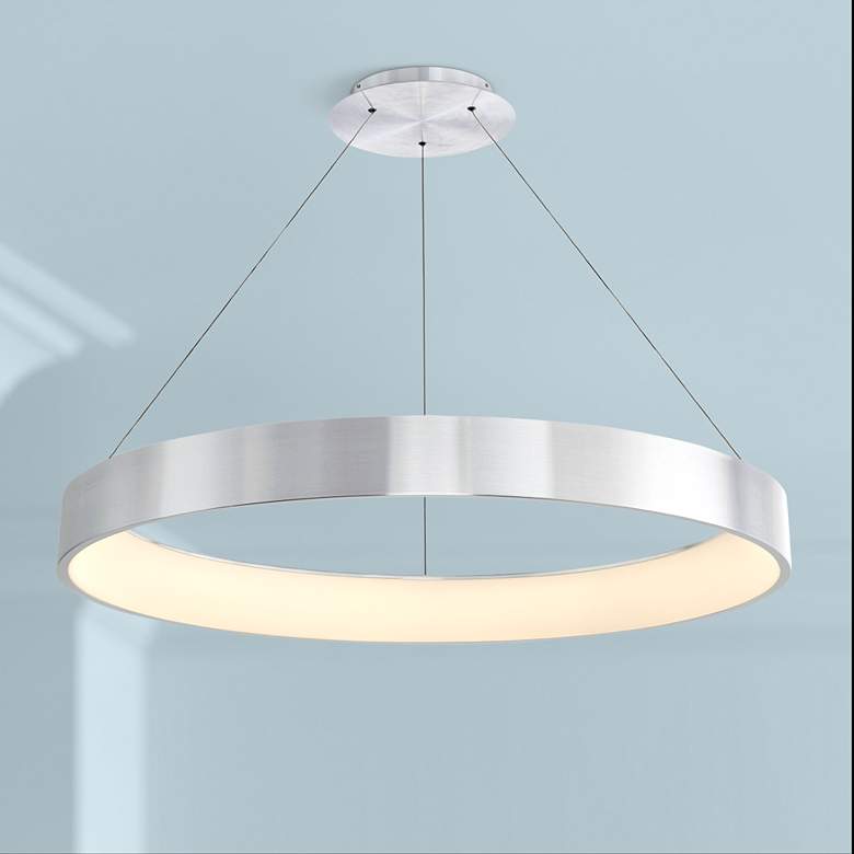 Image 1 dweLED Corso 42.5" Wide Brushed Aluminum Modern LED Ring Pendant